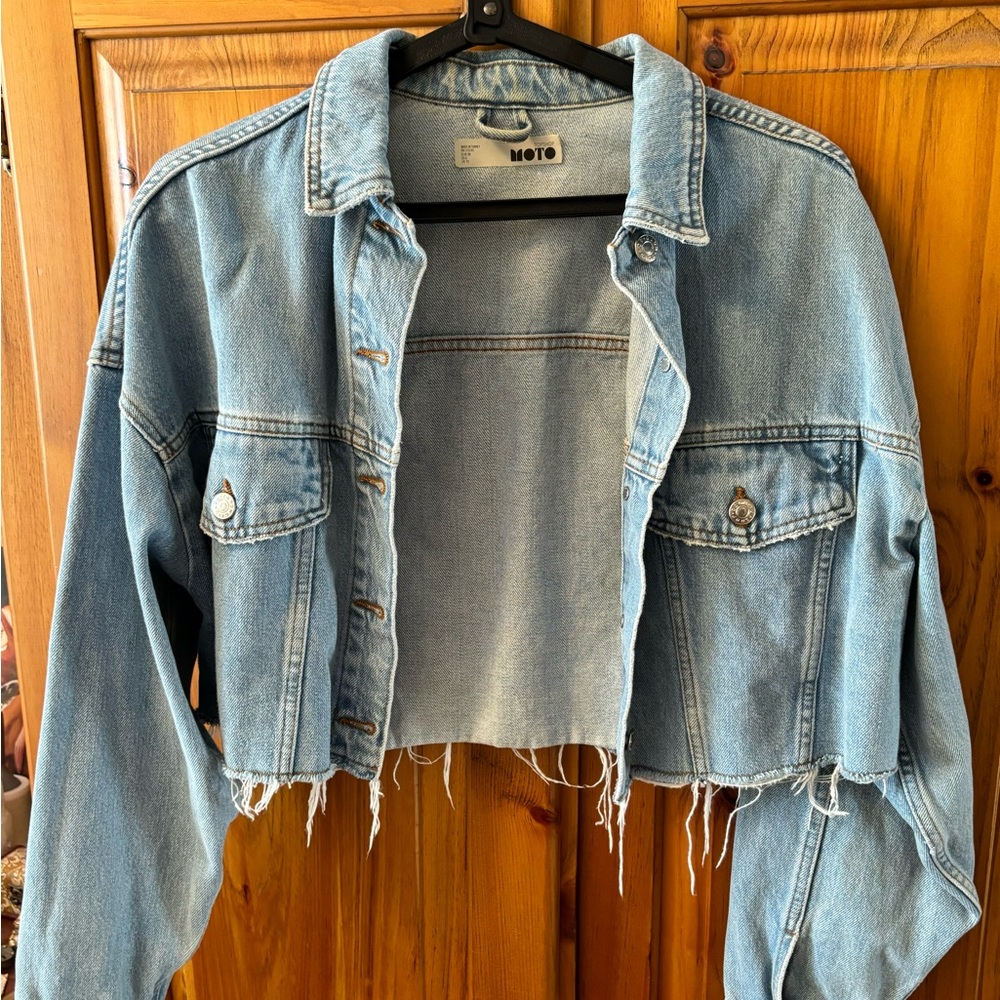 Topshop Lightwash Jean Cropped Jacket